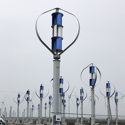 Q Type Wind Turbine สีเขียว 24V 48V 800W เครื่องกำเนิดไฟฟ้ากังหันลมแนวตั้ง IP54
