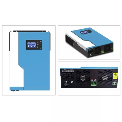 MPPT 100 แอมป์ไฮบริดอินเวอร์เตอร์พลังงานแสงอาทิตย์ 5.5KW 24V 48V บน Off Grid Hybrid Inverter